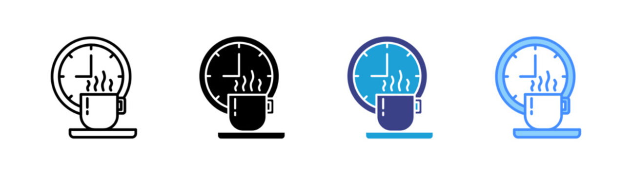 Coffee Break icon set multiple style collection