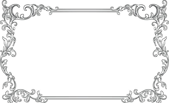 Baroque Decorative Border and Frame Vintage Ornament Illustration