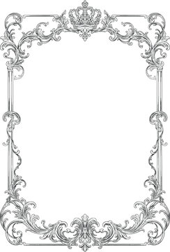 Baroque Decorative Border and Frame Vintage Ornament Illustration