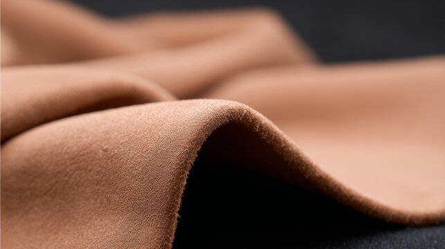 nubuck. Extreme close-up of nubuck leather texture showing fibrous structure under natural window light. lifestyle magazines.
