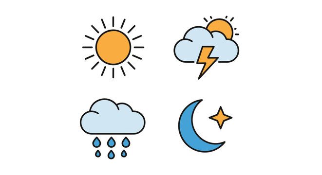 Weather app Line art vector creative abstract color