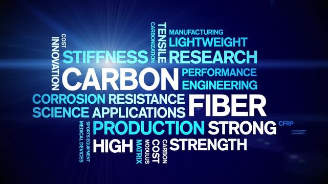 Carbon Fiber animated word cloud-text design animation tag kinetic typography seamless loop.