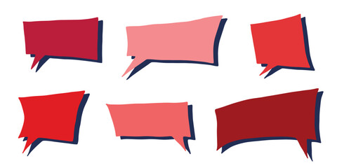 Set of hand drawn speech bubble Blank empty message box Textbox frame for banners, price tags, stickers, design