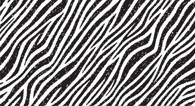 A fashionable animal print background featuring diagonal black zebra stripes with a shimmering glitter texture effect on a clean white surface.