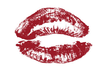 Lipstick kiss mark Romantic lip print Imprint of lips kiss Sexy lips makeup Female mouth Love symbol Design element for beauty fashion poster Valentines Day wedding
