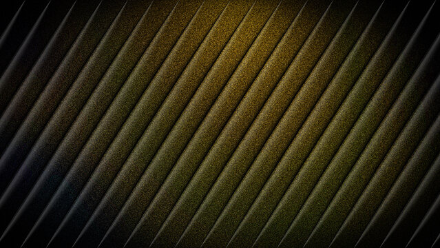Diagonal ribbed texture background with golden yellow and dark tones abstract