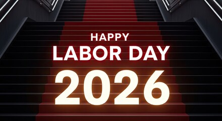 Fototapeta premium Happy labor day 2026 celebrating workers' rights on may day