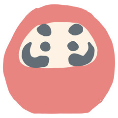 Fototapeta premium だるまのイラスト 縁起物や目標達成に使える1月の園だよりシンプル手描き素材シリーズ