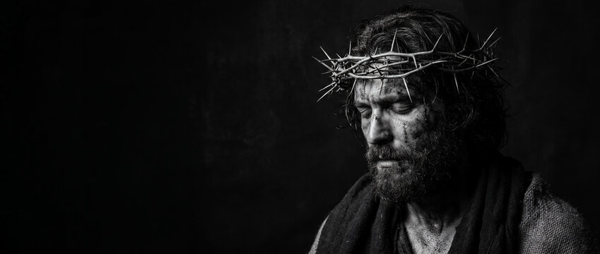 Good Friday Image of Man with Crown of Thorns