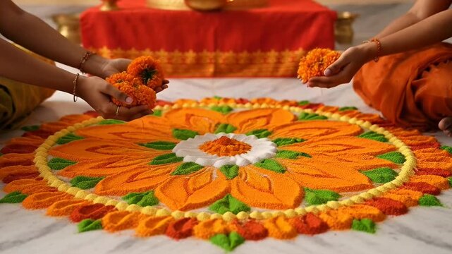 Celebration of Akshaya Tritiya with Traditional Rangoli and Ritual Offerings for Prosperity and Auspiciousness