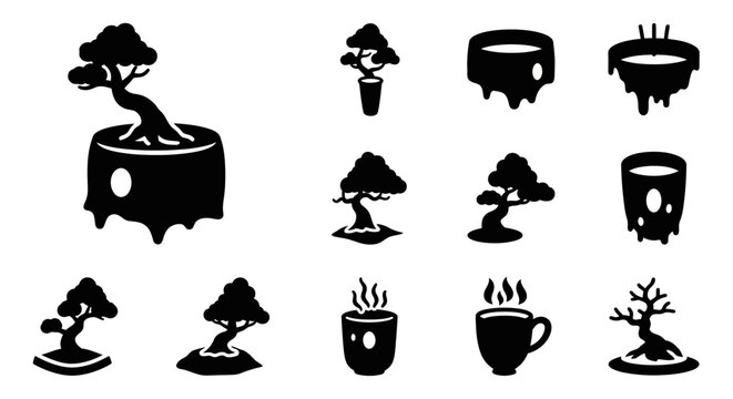 Diverse set of skateboarding equipment, protective gear, and action elements depicted in a clean, solid icon style for extreme sports graphics and modern design