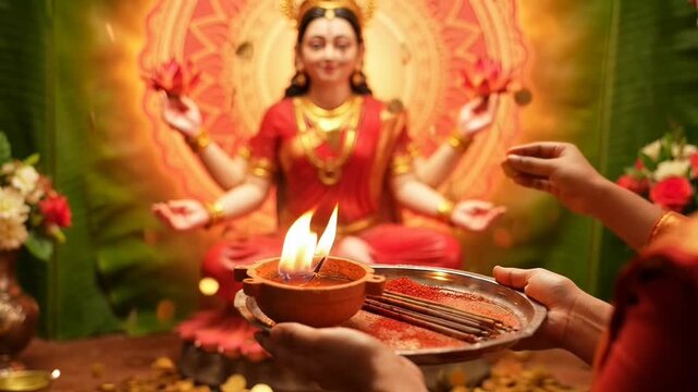 Devotional Celebration of Akshaya Tritiya with Rituals and Sacred Offerings in a Traditional Hindu Ceremony