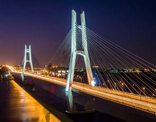 Fototapeta premium Bridge at night with lights
