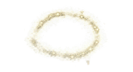 Fototapeta premium A sparkling ring of glittering particles on transparent background