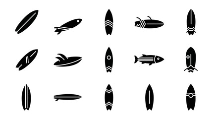 Collection of Paragliding Icons Representing Paraglider Aircraft and Parachuting Sports Equipment © Steven