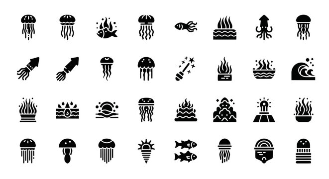 Collection of RAM memory modules icons with a clean and modern design on a white background