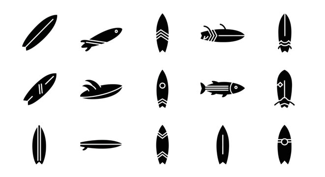 Collection of Paragliding Icons Representing Paraglider Aircraft and Parachuting Sports Equipment