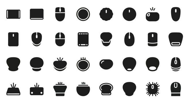 Collection of audio equipment and broadcasting icons, including radios, microphones, headphones, and volume controls for multimedia and communication concepts