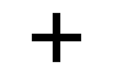 Fototapeta premium Simple Black Cross Icon Isolated on White Background Christian Religious Symbol Vector