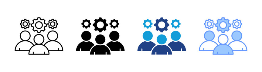 Management icon set multiple style collection