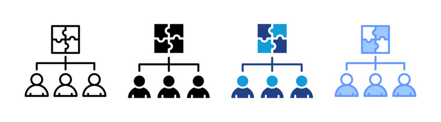 Obraz premium Team icon set multiple style collection