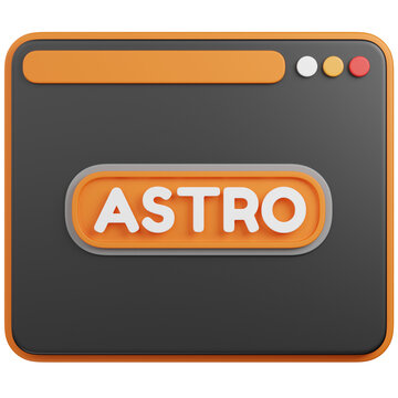 3D Illustration of a Browser Window with  ASTRO  icon