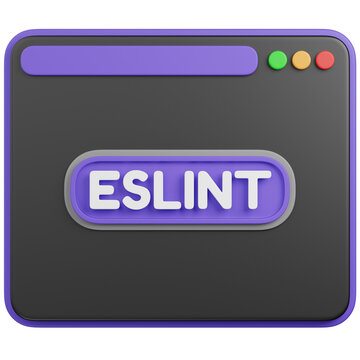 3D Illustration of a Browser Window with  ESLINT  icon