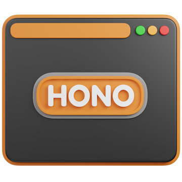 3D Illustration of a Browser Window with HONO    icon