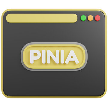 3D RENDER Browser Window with Pinia ICON 