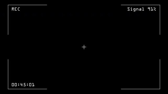 Camera Recording Interface with Audio Level Meter, REC Indicator and Time Counter, Professional Video Monitor Overlay for Editing and Broadcast