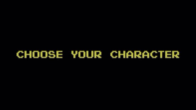 8-Bit Retro Pixel Art Game Text Animation on Black Background for Vintage Arcade Video Game Content 4k video animation seamless loop