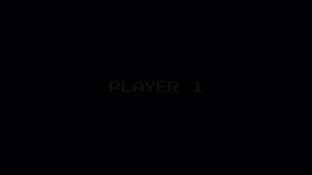 Pixel Art 8 Bit Game Text Animation: Retro "Insert Coin" Player 1 Vintage Arcade Style Loop Dark Background 4k video animation seamless loop