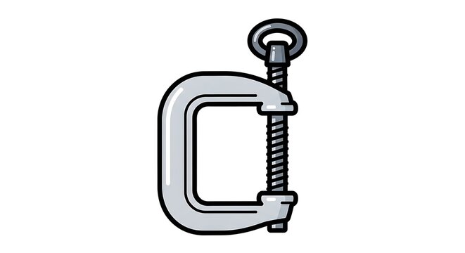 C clamp tool isolated on white background.