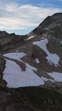 Majestic Alpine Mountain Landscape with Patches of Snow in British Columbia, Canada