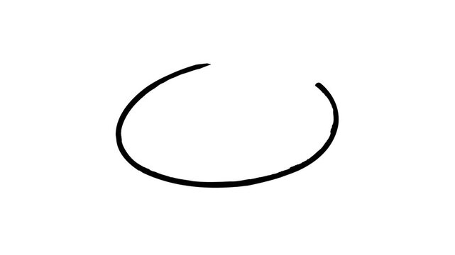 brush stroke highlight marker for presentation. Hand Drawn Oval Highlight Effect, 4k circle animation