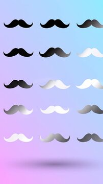Mustaches on colorful gradient background.