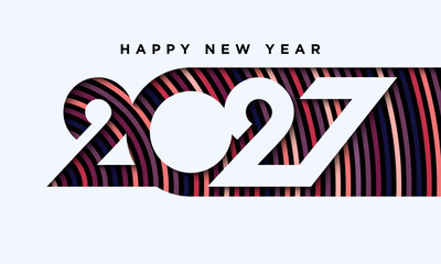 2027 Happy New Year Background Design.