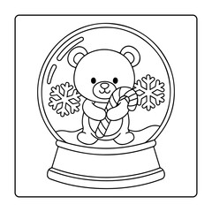 Magical Winter Cabin Globe Coloring Book