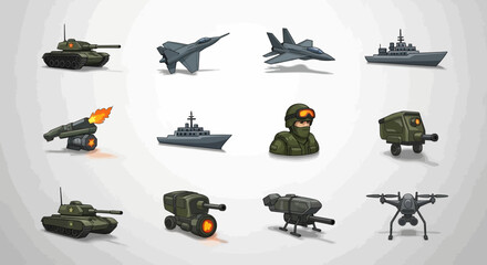 vector set of animals, halloween icons, ships and boats silhouettes, nautical transport and military vessels illustration set © Rizky