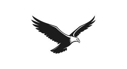 Obraz premium Flying eagle silhouette in the sky vector illustration of bird in flight representing freedom and wildlife nature