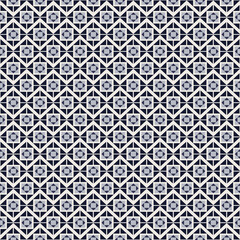 Obraz premium Seamless Blue Geometric Tile Pattern Inspired by Traditional Ceramic Motif