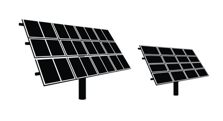 Two solar panel arrays displayed in a black and white line drawing
