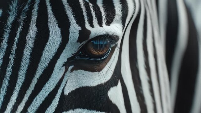 Zebra eye close-up, animal wildlife detail