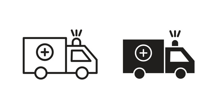 Ambulance icon for web and mobile app. Vector icons