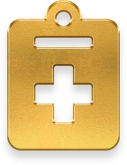 Obraz premium gold notes medical icon on transparent background
