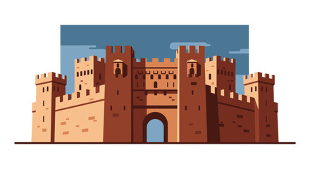 Medieval Castle Gatehouse Fortress Illustration © Vektor