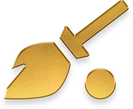 gold quidditch icon on transparent background