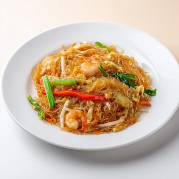 stir fried noodles with shrimp, Thai pad woon sen