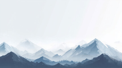 霧に包まれた幻想的な青い山々の背景素材
