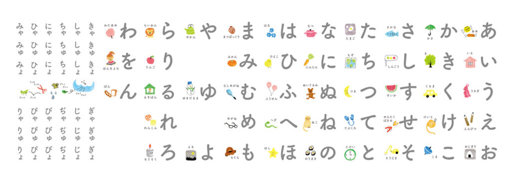 ひらがな表 カラー 学習ポスター あいうえお 日本語教育 知育教材